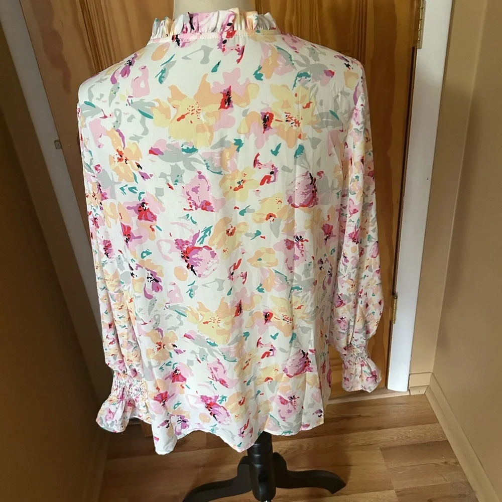 Floral Ruffle Blouse - Multicolor - Picture 2 of 3